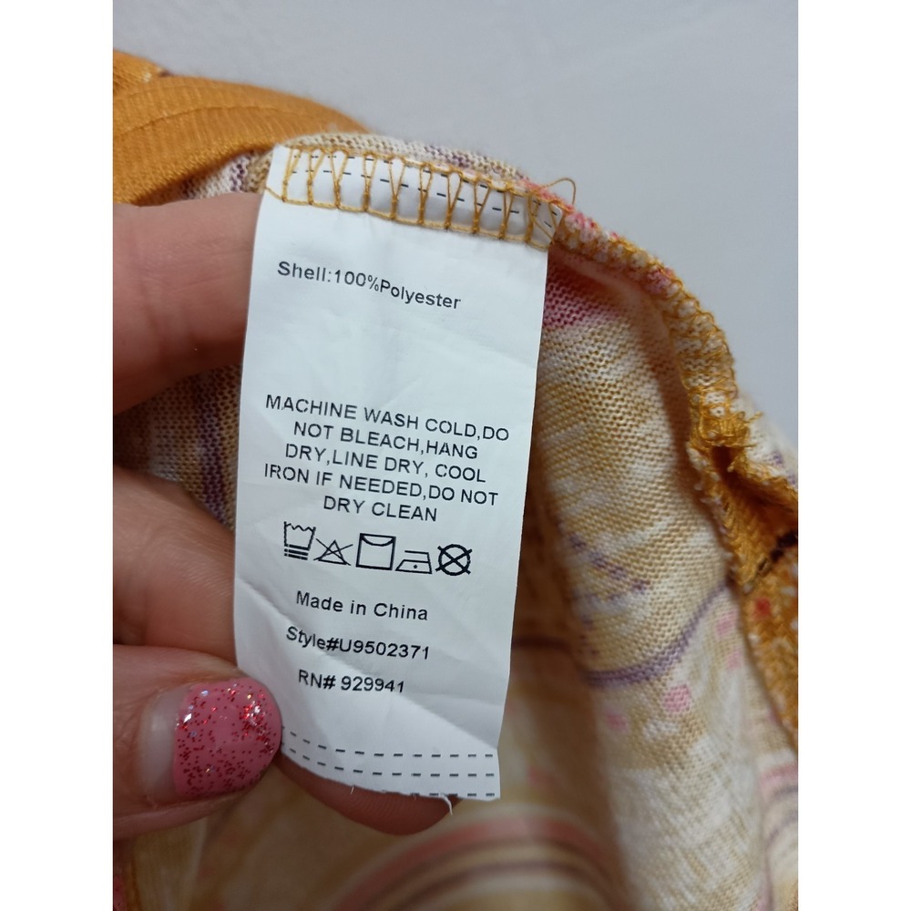 Weekend Suzanne Betro Womens BOHO Tank Top Size 2X Yellow Floral Vacation Beach - Picture 6 of 8